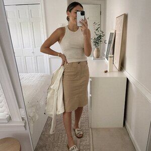 Anthropologie The Colette Skirt by Maeve (S, Warm Wheat)